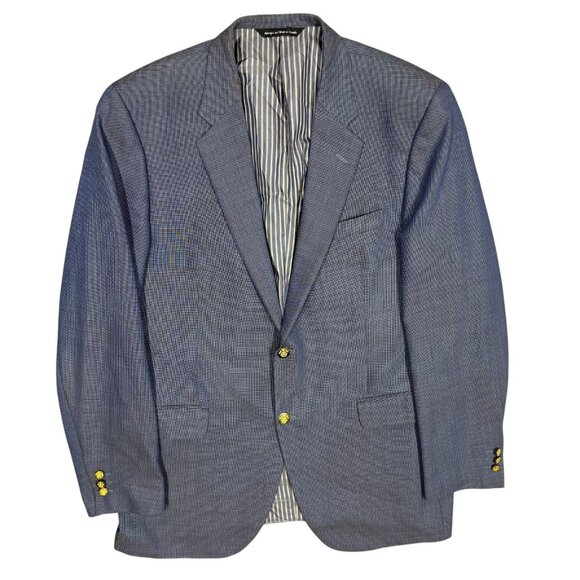 Coppley 1881 Blazer Iridescente Wool Sport Coat Birdseye Blue 46L - Picture 1 of 9